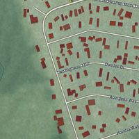 Second close-up of the map of Highland Holiday, Ohio print showing more streets and buildings