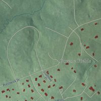 Second close-up of the map of Highland, Maryland print showing more streets and buildings