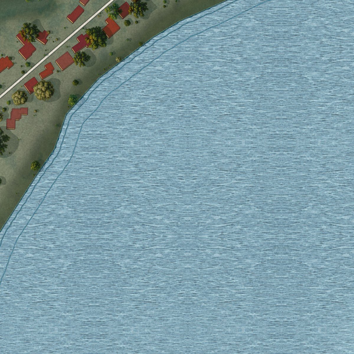 Second close-up of the map of Highland Park, Florida print showing more streets and buildings