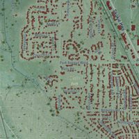 Second close-up of the map of Highland Park, Illinois print showing more streets and buildings