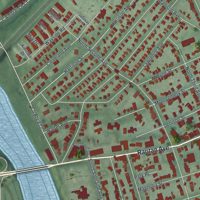 Second close-up of the map of Highland Park, New Jersey print showing more streets and buildings