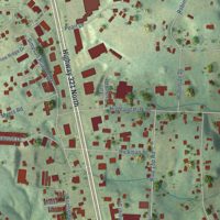Second close-up of the map of Highland Park, Tennessee print showing more streets and buildings