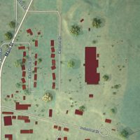 Second close-up of the map of Highland, Wisconsin print showing more streets and buildings