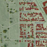 Second close-up of the map of Highwood, Illinois print showing more streets and buildings