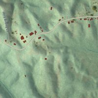 Second close-up of the map of Hilham, Tennessee print showing more streets and buildings