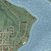 Second close-up of the map of Hill City, Minnesota print showing more streets and buildings