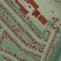 Second close-up of the map of Hill 'n Dale, Kentucky print showing more streets and buildings