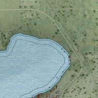 Second close-up of the map of Hillcrest Heights, Florida print showing more streets and buildings