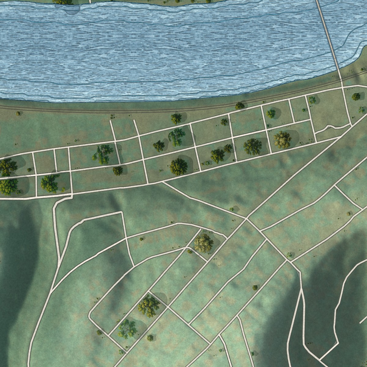 Second close-up of the map of Hiller, Pennsylvania print showing more streets and buildings