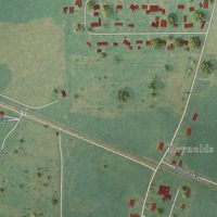 Second close-up of the map of Hillsboro, Alabama print showing more streets and buildings