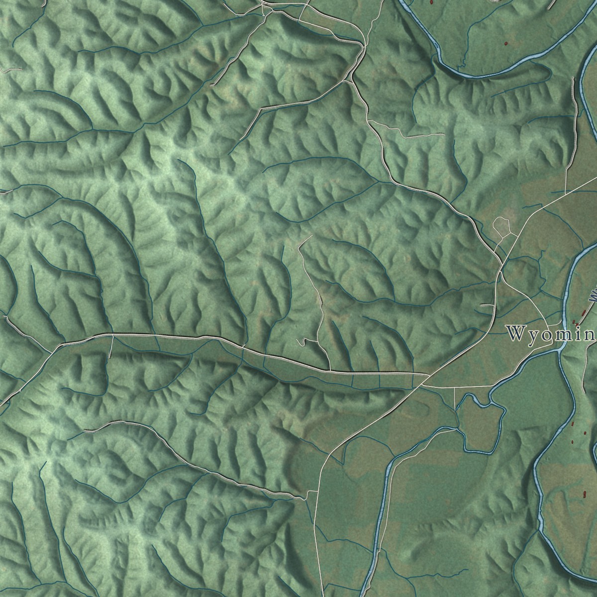 Second close-up of the map of Hillsboro, Kentucky print showing more streets and buildings
