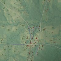 Second close-up of the map of Hillsboro, Mississippi print showing more streets and buildings