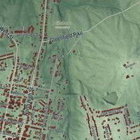 Second close-up of the map of Hillsboro, Ohio print showing more streets and buildings