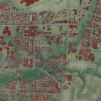 Second close-up of the map of Hillsboro, Oregon print showing more streets and buildings