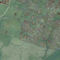 Second close-up of the map of Hillsborough, New Jersey print showing more streets and buildings