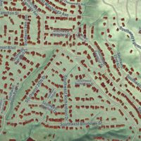 Second close-up of the map of Hillsdale, Oregon print showing more streets and buildings