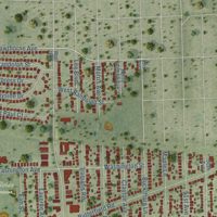 Second close-up of the map of Hillside, Illinois print showing more streets and buildings