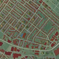 Second close-up of the map of Hillside, New Jersey print showing more streets and buildings