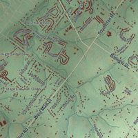Second close-up of the map of Hilltown, Pennsylvania print showing more streets and buildings
