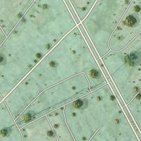 Second close-up of the map of Hilton Village, Virginia print showing more streets and buildings