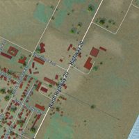 Second close-up of the map of Hines, Oregon print showing more streets and buildings