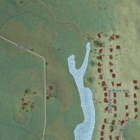 Second close-up of the map of Hingham, Wisconsin print showing more streets and buildings