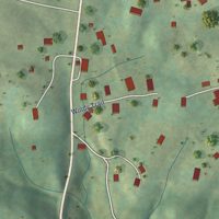 Second close-up of the map of Hinkleville, West Virginia print showing more streets and buildings