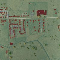 Second close-up of the map of Hoagland, Indiana print showing more streets and buildings