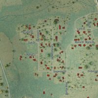 Second close-up of the map of Hoboken, Georgia print showing more streets and buildings