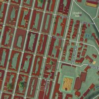 Second close-up of the map of Hoboken, New Jersey print showing more streets and buildings