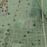 Second close-up of the map of Hobson City, Alabama print showing more streets and buildings