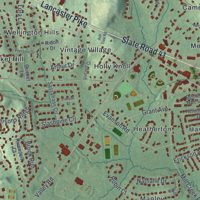 Second close-up of the map of Hockessin, Delaware print showing more streets and buildings
