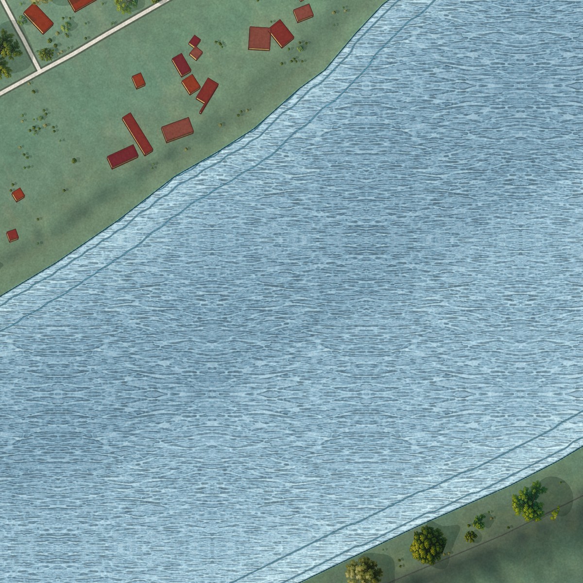 Second close-up of the map of Hockingport, Ohio print showing more streets and buildings