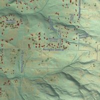 Second close-up of the map of Hockinson, Washington print showing more streets and buildings