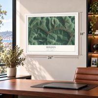 Holden, West Virginia map, 18 x 24 inch print in a white frame in a home office