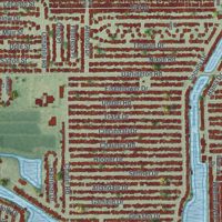 Second close-up of the map of Holiday, Florida print showing more streets and buildings