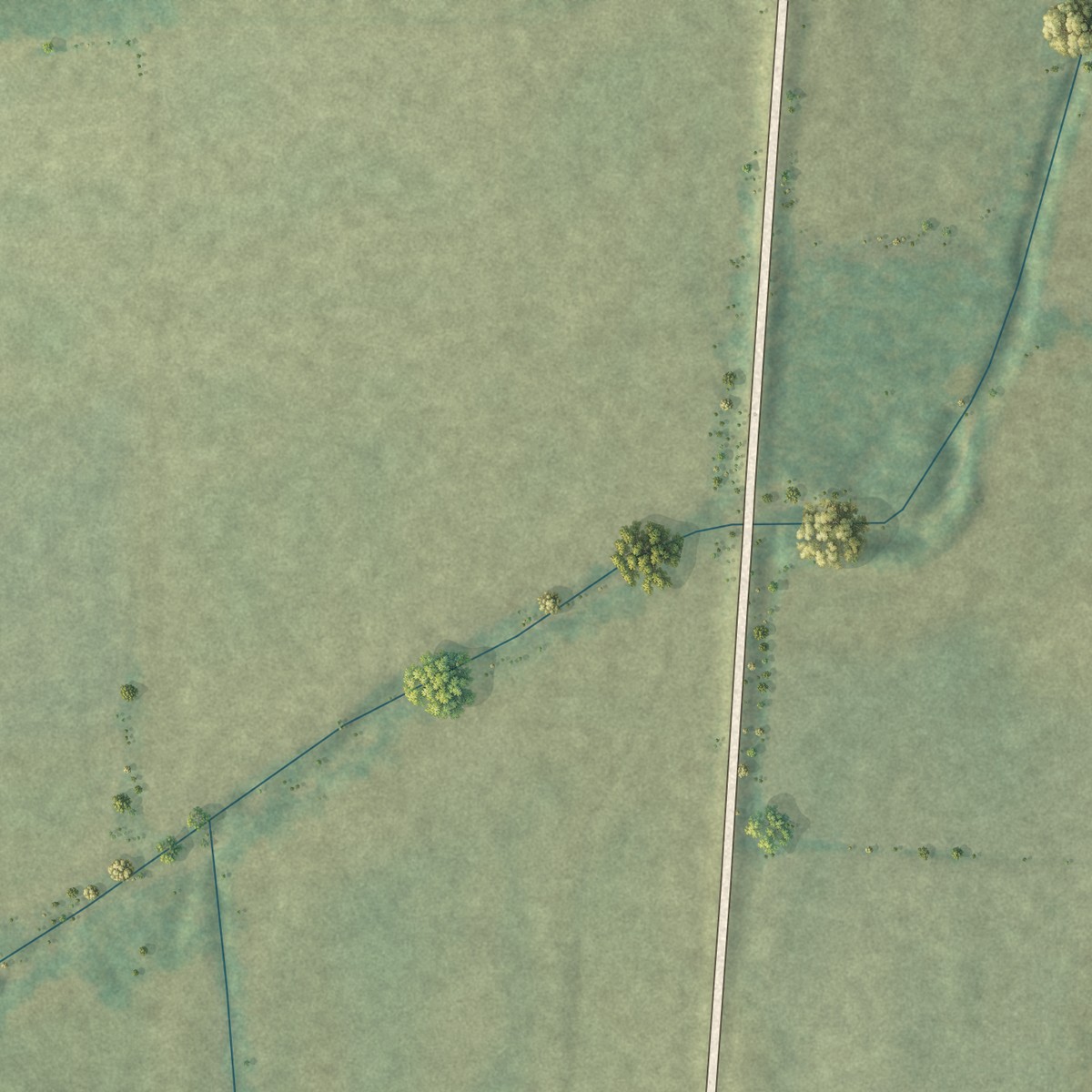 Second close-up of the map of Holladay, Tennessee print showing more streets and buildings