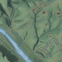 Second close-up of the map of Holland, New Jersey print showing more streets and buildings