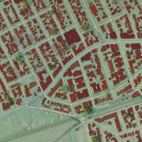 Second close-up of the map of Hollis, New York print showing more streets and buildings