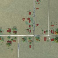 Second close-up of the map of Hollister, Idaho print showing more streets and buildings