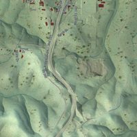 Second close-up of the map of Hollister, Missouri print showing more streets and buildings