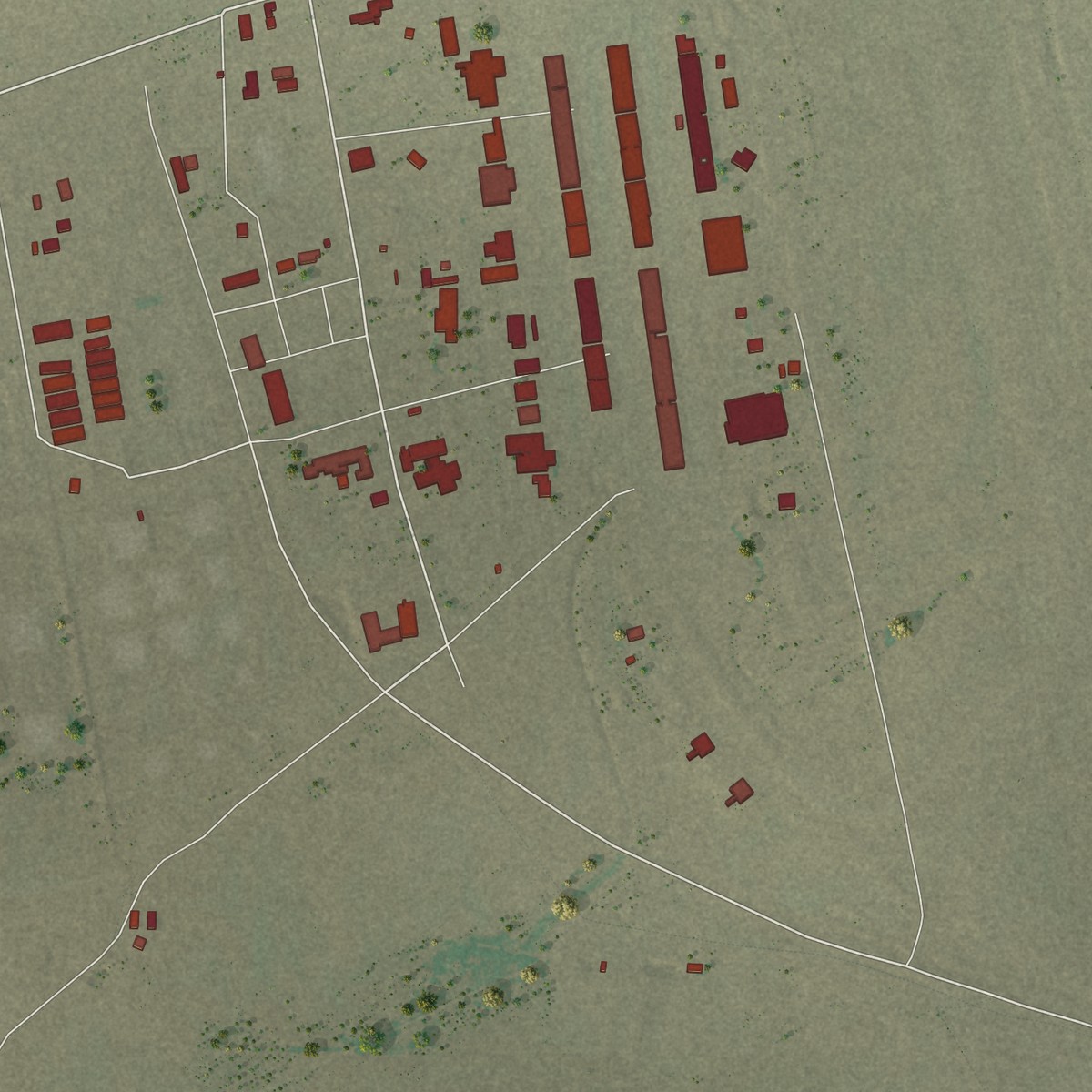 Second close-up of the map of Holloman AFB, New Mexico print showing more streets and buildings