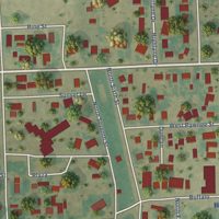 Second close-up of the map of Holly, Colorado print showing more streets and buildings