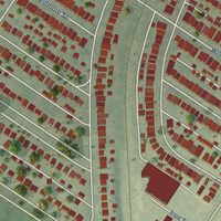 Second close-up of the map of Holly Hills, Missouri print showing more streets and buildings