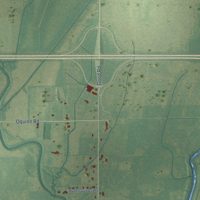 Second close-up of the map of Holly Ridge, Louisiana print showing more streets and buildings
