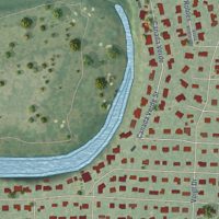 Second close-up of the map of Hollywood Park, Texas print showing more streets and buildings