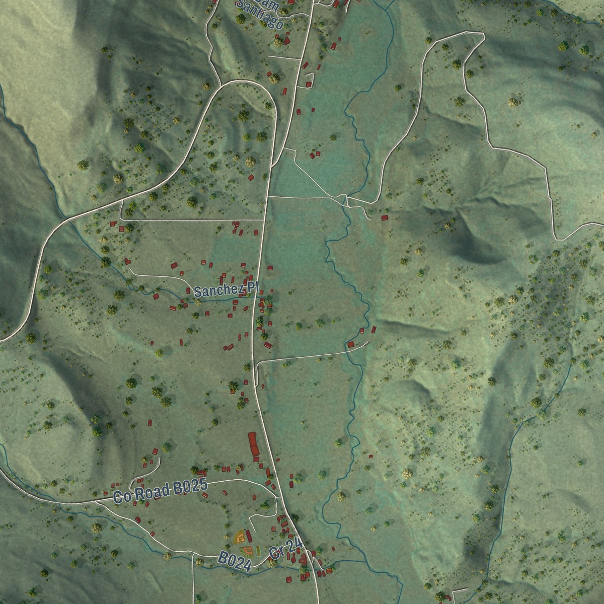 Second close-up of the map of Holman, New Mexico print showing more streets and buildings