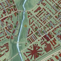 Second close-up of the map of Holmesburg, Pennsylvania print showing more streets and buildings