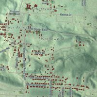 Second close-up of the map of Holt, Alabama print showing more streets and buildings
