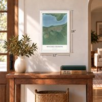 Holters Crossing, Pennsylvania map, 12 x 18 inch print in a white frame in an entryway